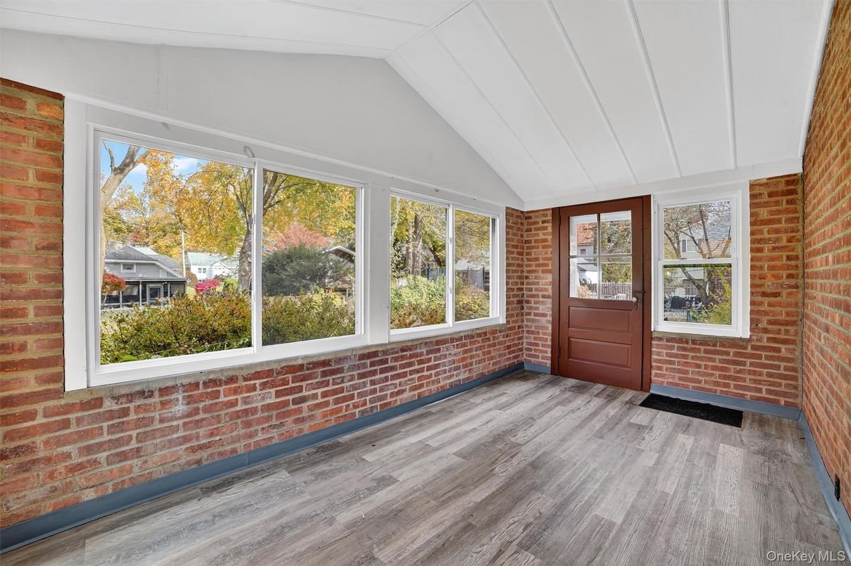Interior, Stone Walls, Wood Texture Flooring
