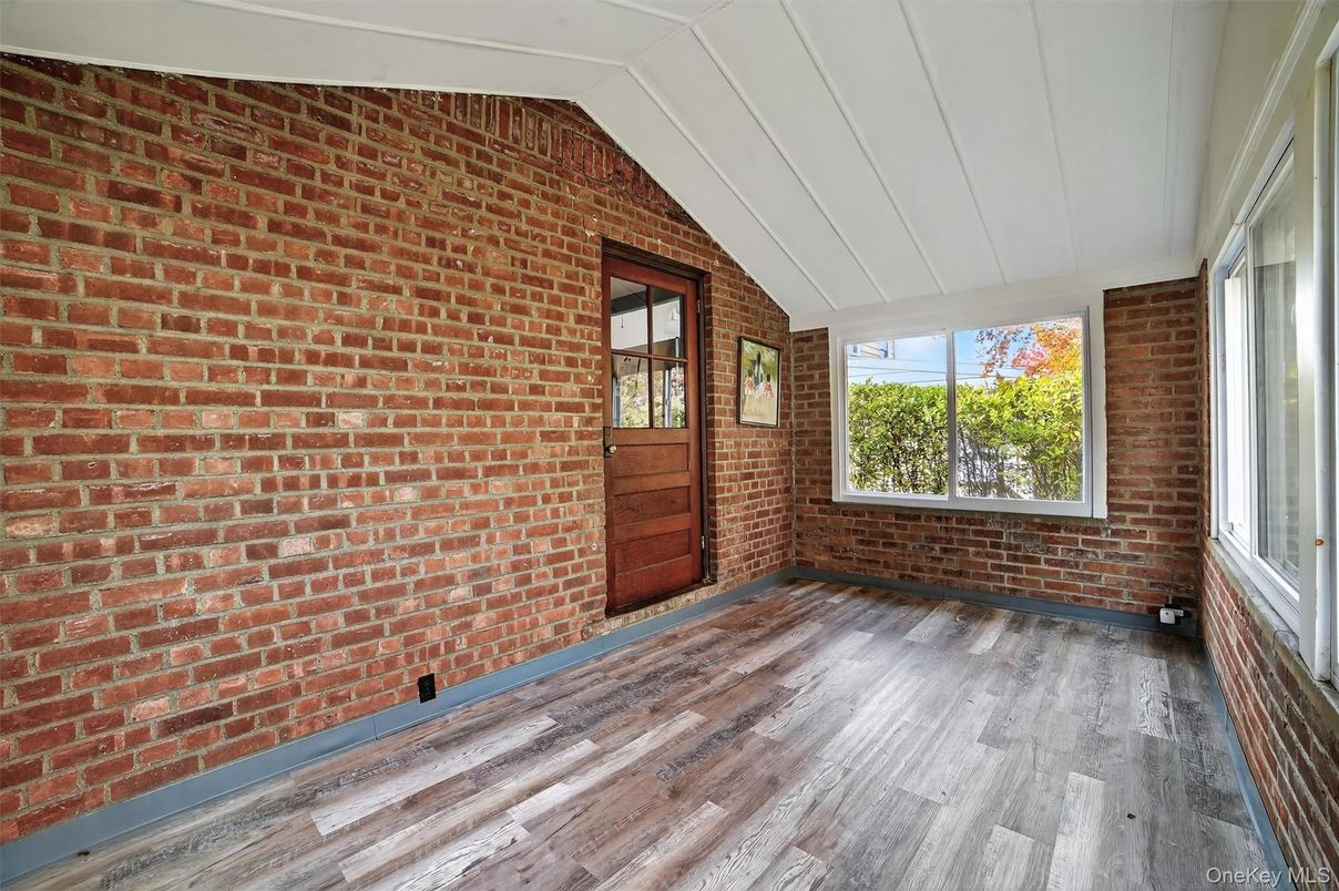 Empty room, Interior, Stone Walls, Wood Texture Flooring