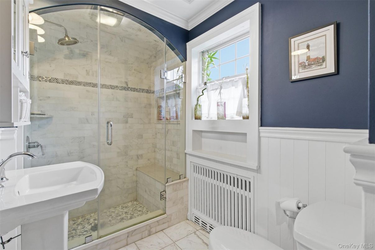 Bathroom, Glass Shower, Interior, Marble