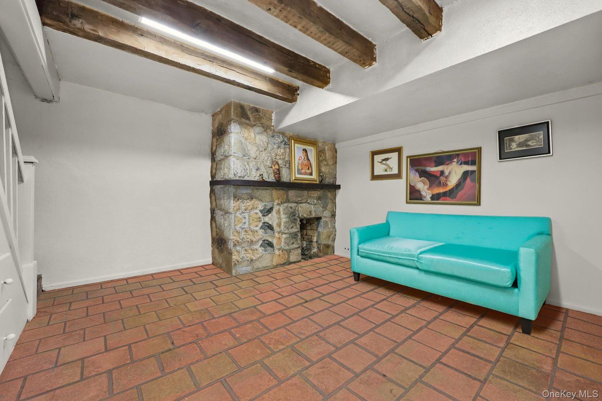 Fireplace, Interior, Stone Walls, Wooden Beams