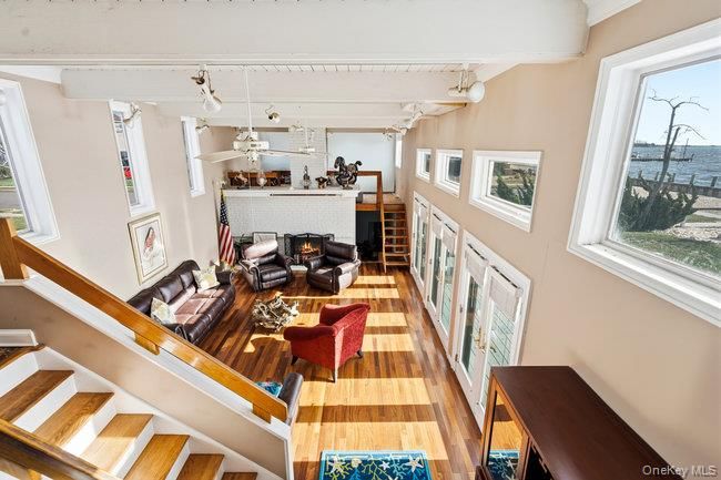 Fireplace, Interior, Living room, Water, Wood Texture Flooring