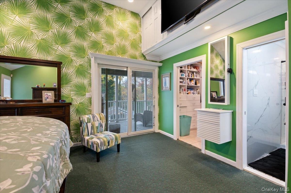 Bedroom, Interior, Marble Walls, Recessed Lighting