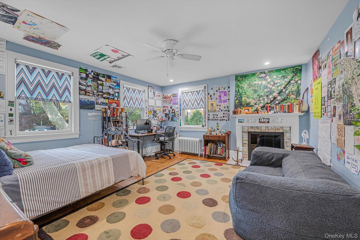 Bedroom, Fireplace, Interior, Recessed Lighting