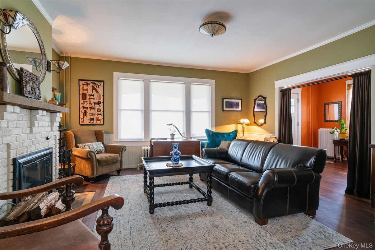 Fireplace, Interior, Living room, Stone Walls, Wood Texture Flooring