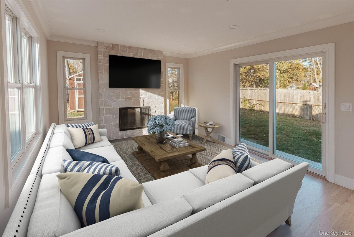 Fireplace, Interior, Living room, Stone Walls, Wood Texture Flooring