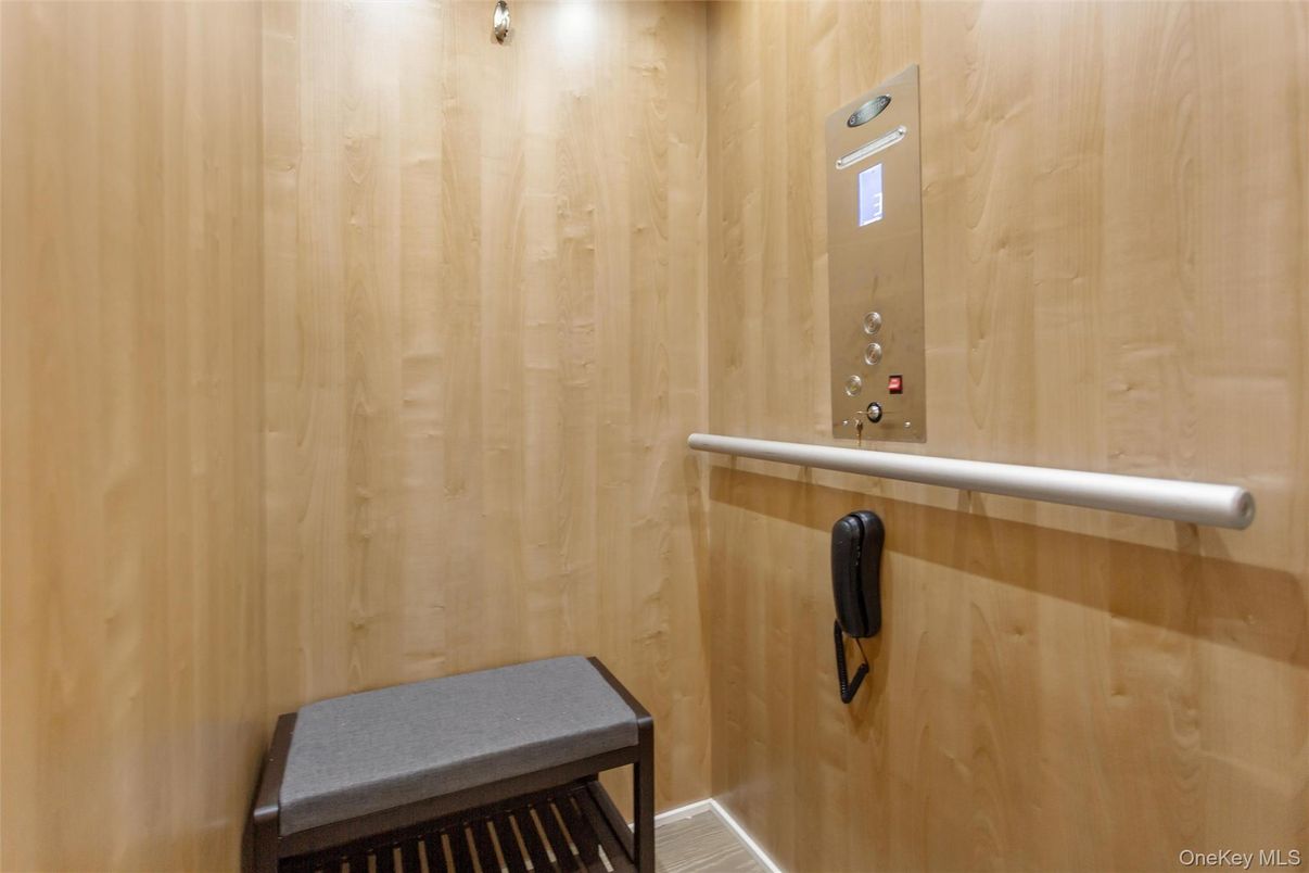 Elevator, Interior, Wooden Walls