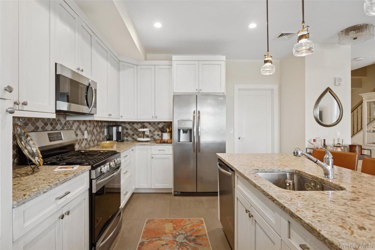 Interior, Kitchen, Pendant Lights, Recessed Lighting, Stainless Steel Appliances