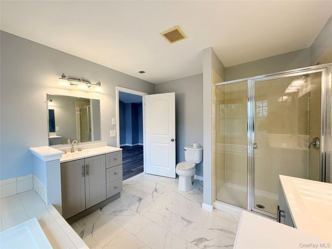 Bathroom, Glass Shower, Interior, Marble