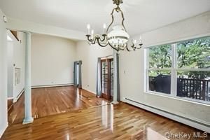 Chandelier, Empty room, Interior, Wood Texture Flooring