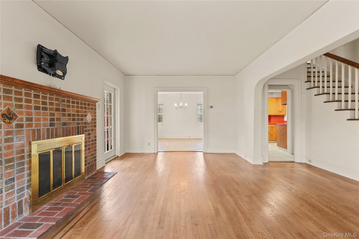 Empty room, Fireplace, Interior, Wood Texture Flooring