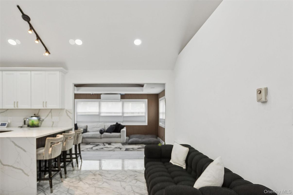 Interior, Kitchen, Living room, Marble, Marble Walls, Recessed Lighting