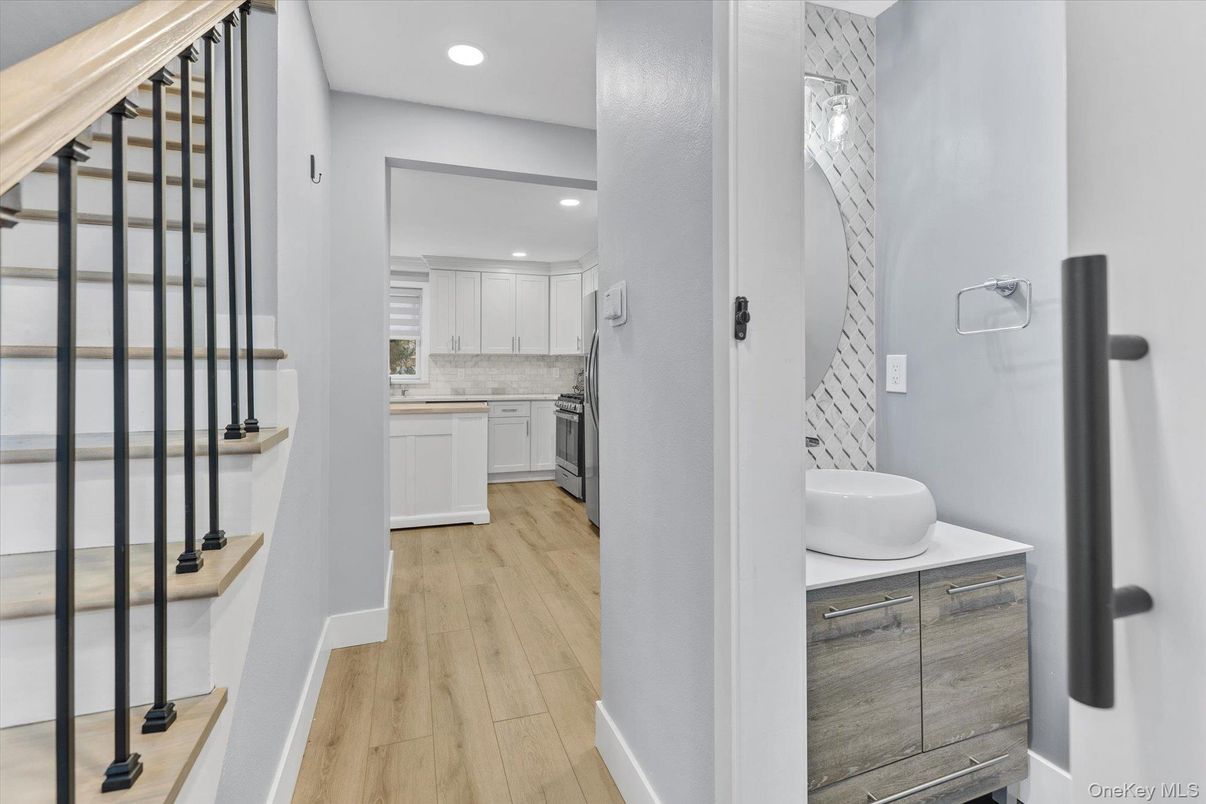 Interior, Kitchen, Recessed Lighting, Wood Texture Flooring