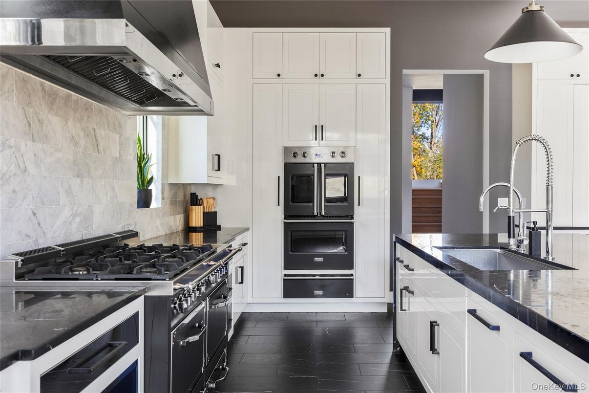 Interior, Kitchen, Pendant Lights, Stainless Steel Appliances, Wood Texture Flooring