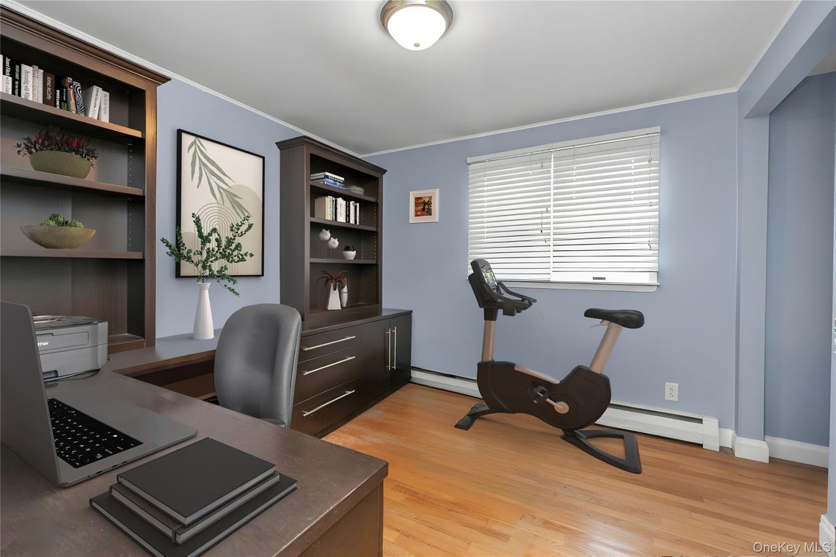 Fitness Equipment, Home Office, Interior, Wood Texture Flooring