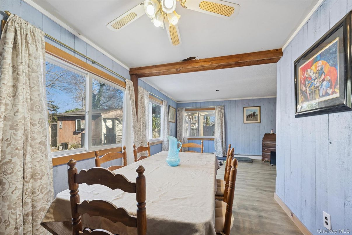 Dining room, Interior, Wooden Beams, Wood Texture Flooring
