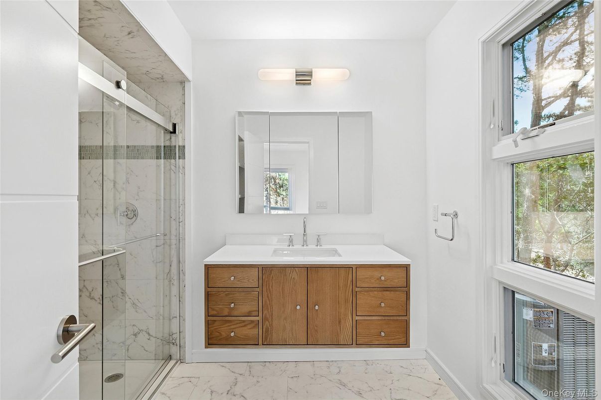 Bathroom, Glass Shower, Interior, Marble, Marble Walls