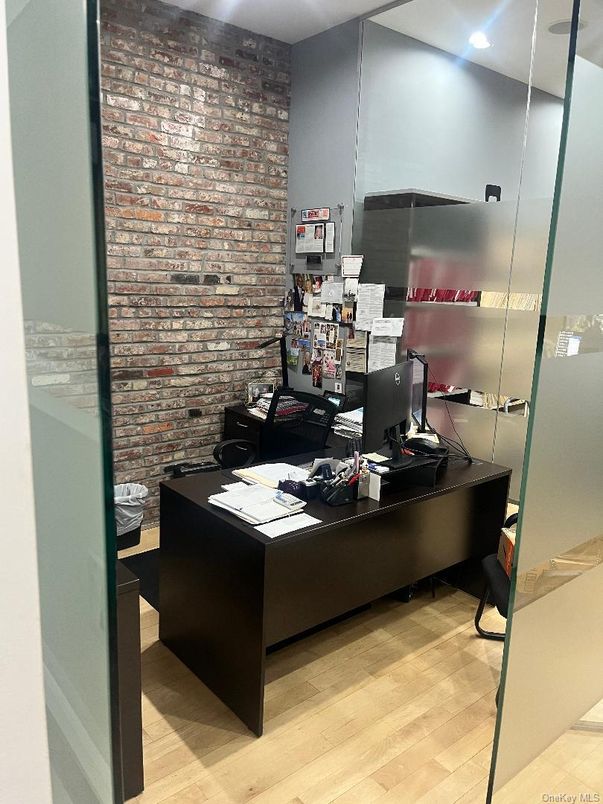 Interior, Recessed Lighting, Stone Walls, Wood Texture Flooring