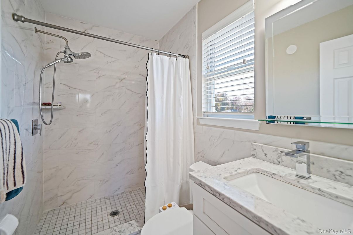 Bathroom, Glass Shower, Interior, Marble Walls