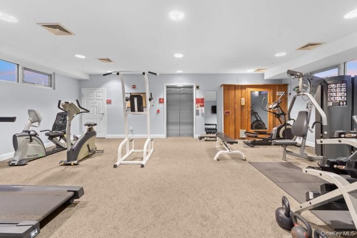 Fitness Equipment, Gym, Interior, Recessed Lighting