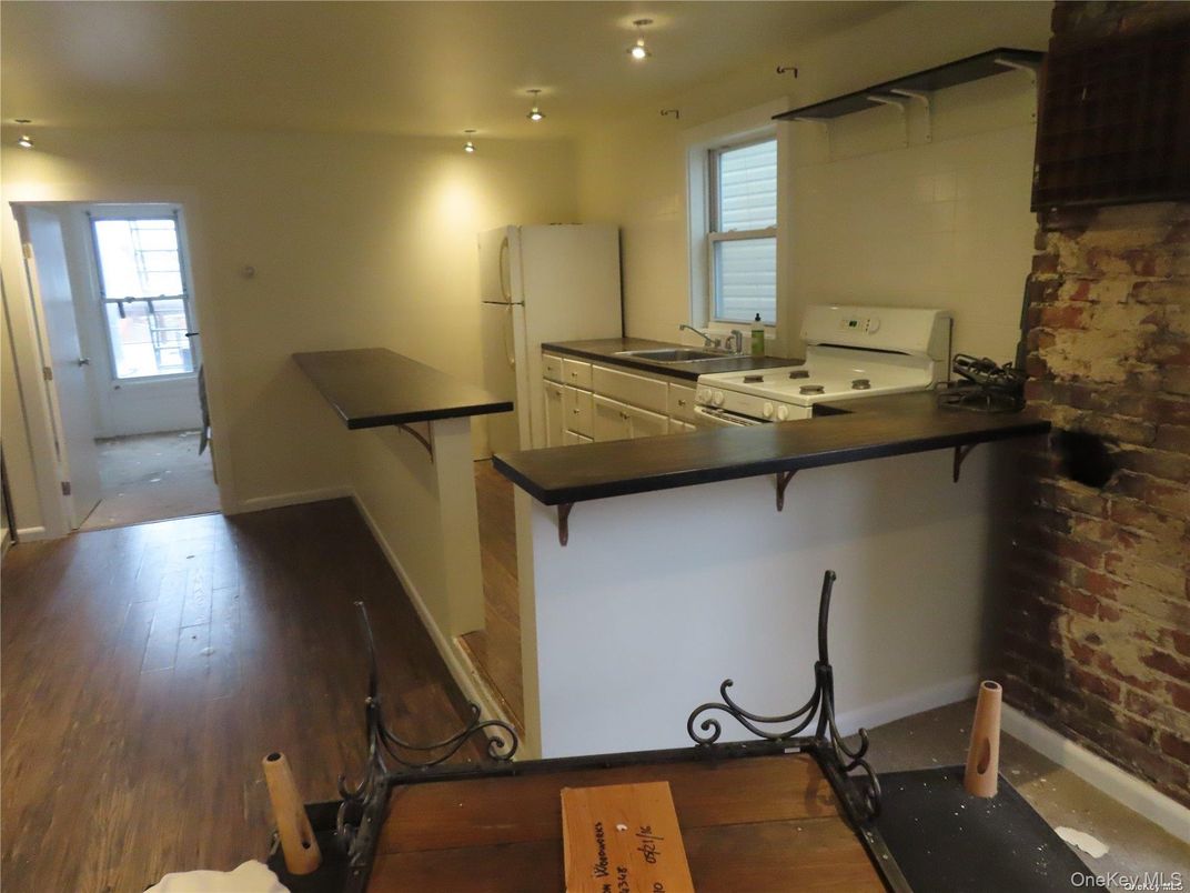 Interior, Kitchen, Stone Walls, Wood Texture Flooring