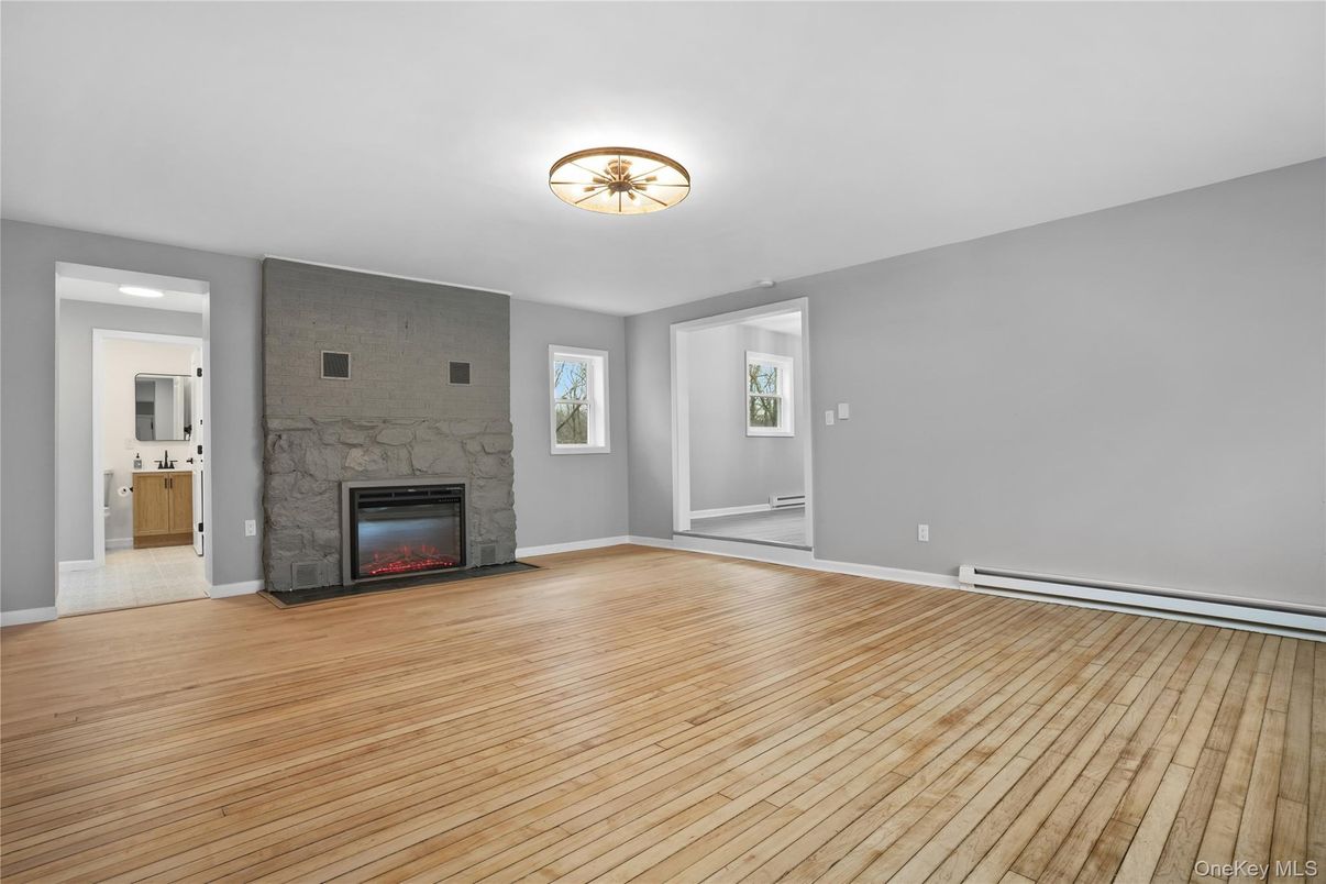 Empty room, Fireplace, Interior, Wood Texture Flooring