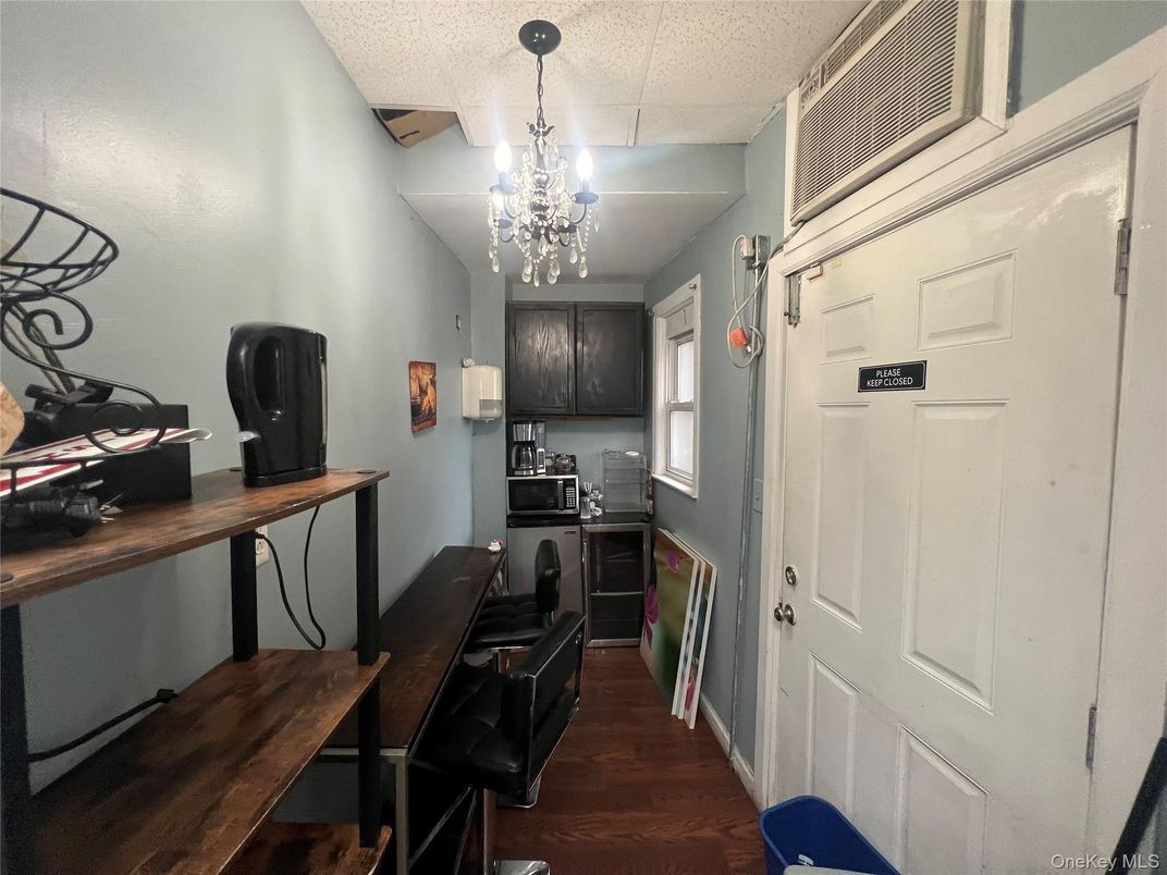 Chandelier, Home Office, Interior, Wood Texture Flooring