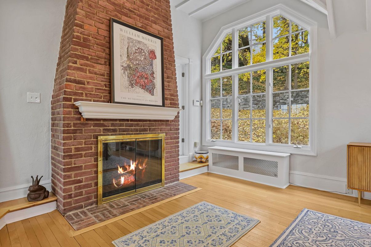 Fireplace, Interior, Stone Walls, Wood Texture Flooring