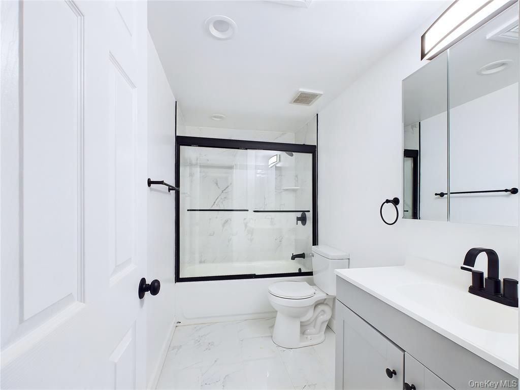 Bathroom, Glass Shower, Interior, Marble, Marble Walls, Recessed Lighting
