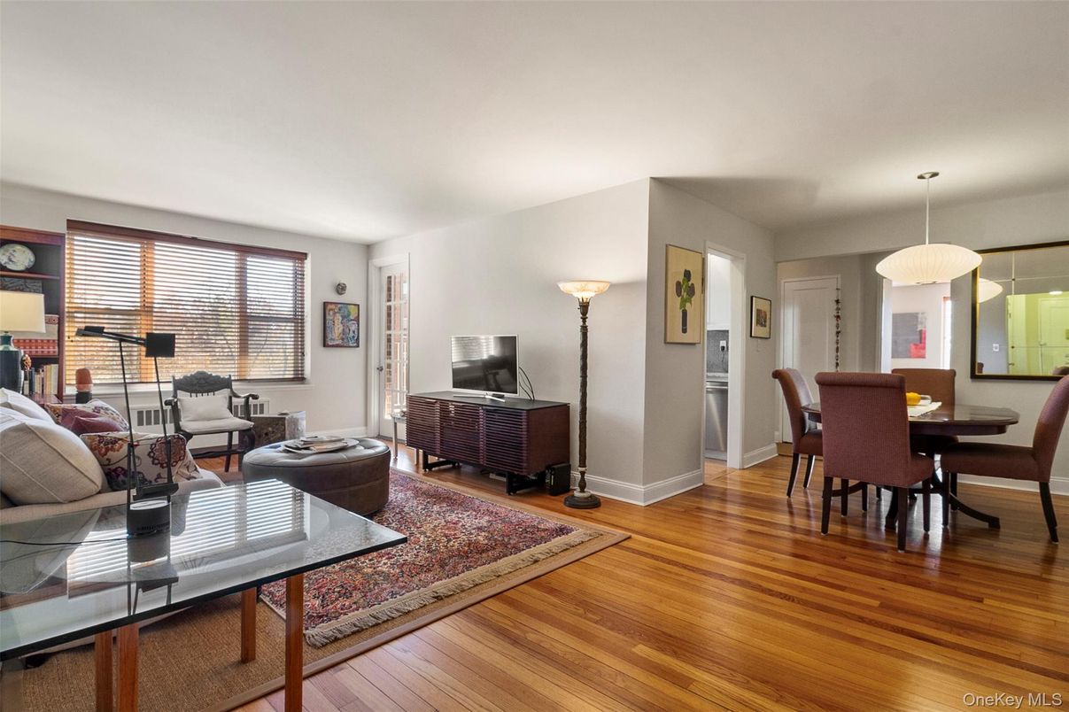 Dining room, Interior, Living room, Pendant Lights, Wood Texture Flooring