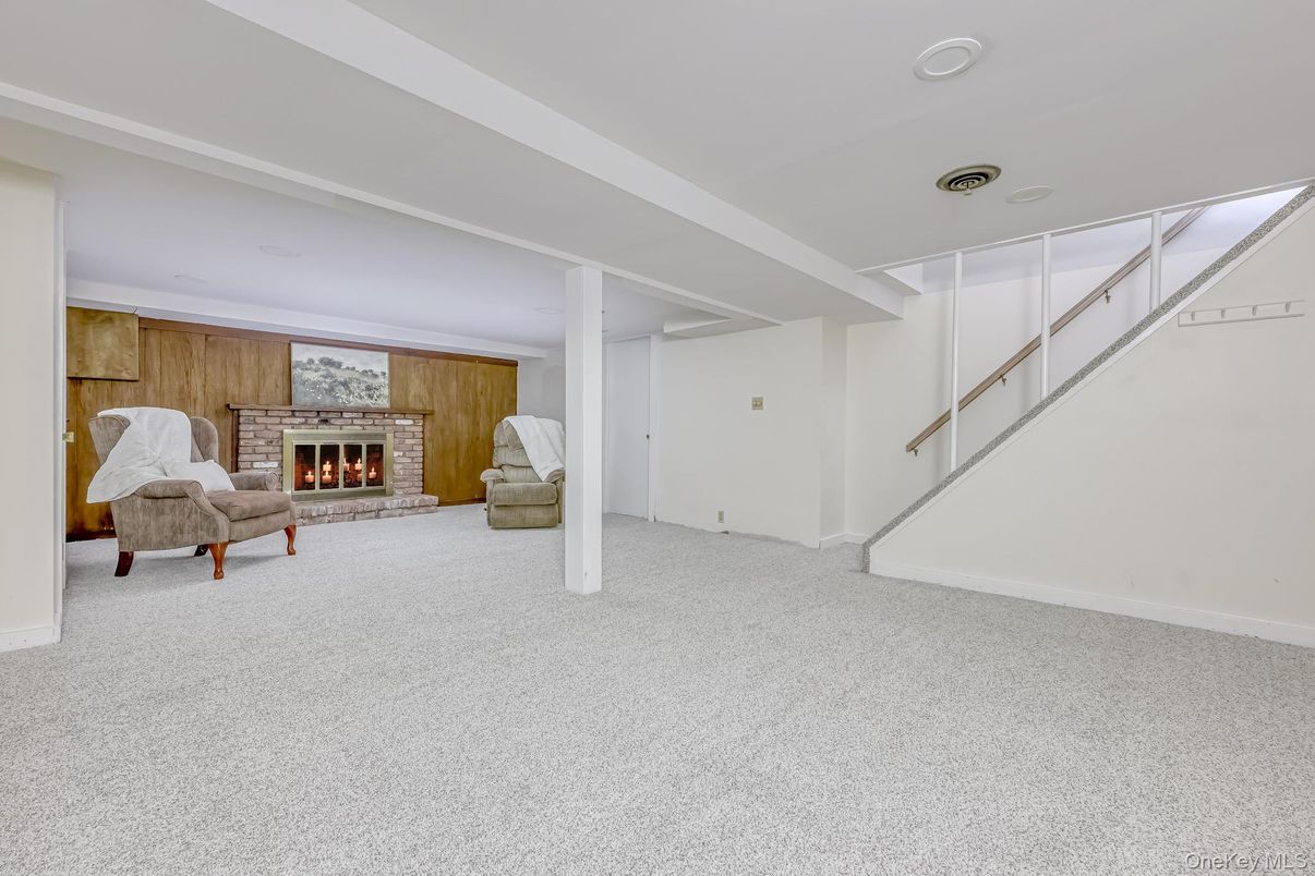 Fireplace, Interior, Recessed Lighting, Wooden Walls