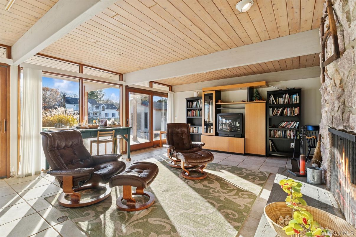 Fireplace, Interior, Wooden Ceilings