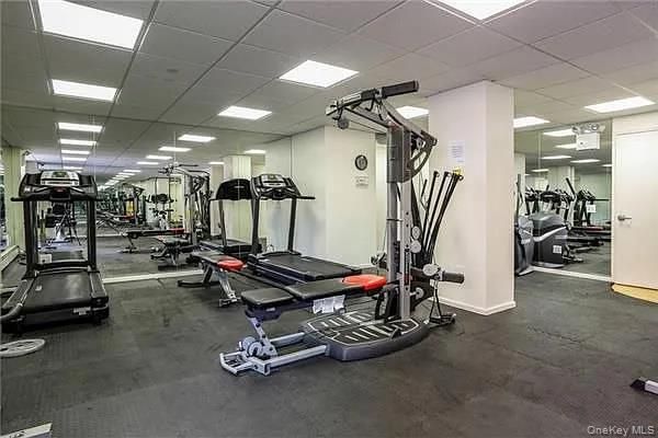 Fitness Equipment, Gym, Interior, Recessed Lighting