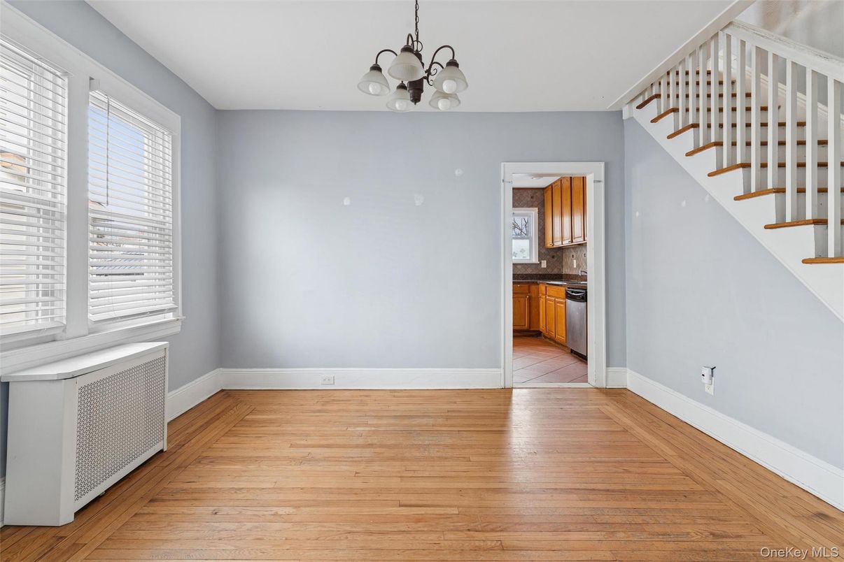 Chandelier, Empty room, Interior, Kitchen, Wood Texture Flooring