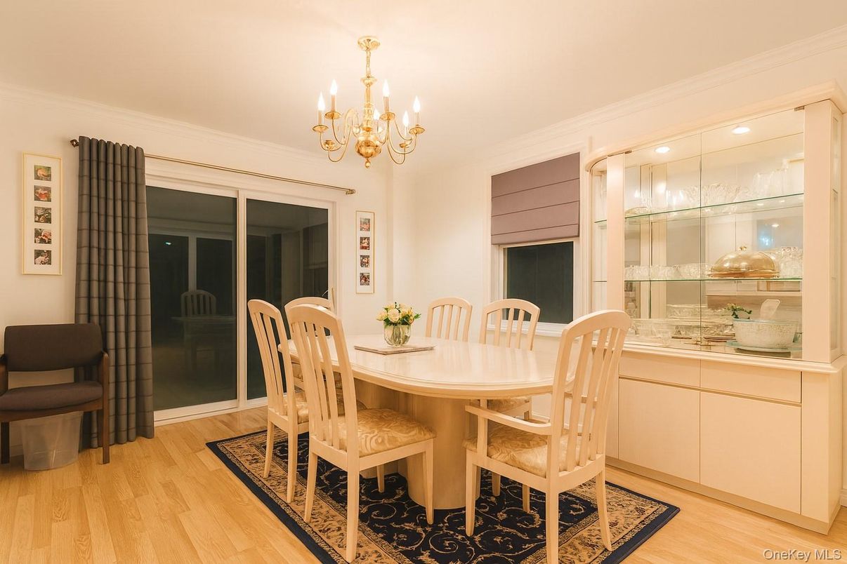 Chandelier, Dining room, Interior, Wood Texture Flooring
