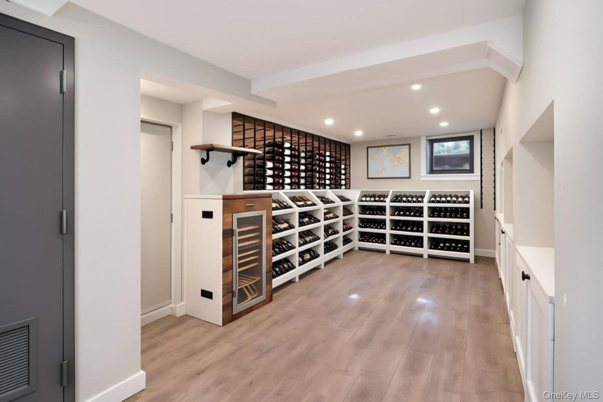 Interior, Recessed Lighting, Wine Storage, Wood Texture Flooring