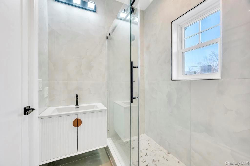 Bathroom, Glass Shower, Interior, Marble Walls
