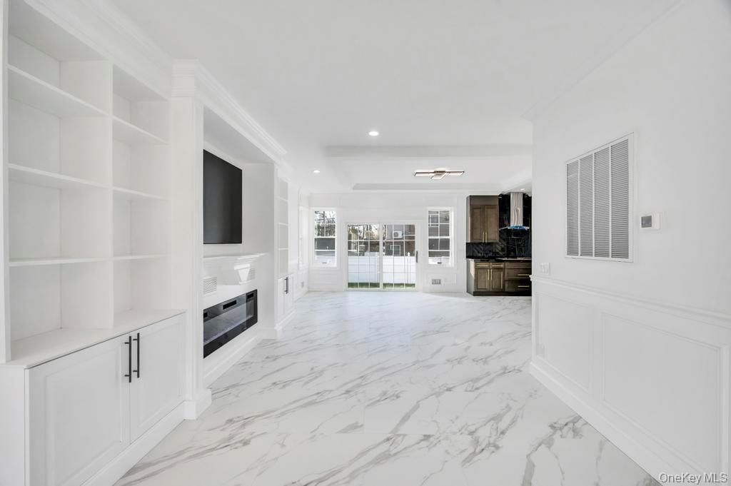 Fireplace, Interior, Marble, Recessed Lighting