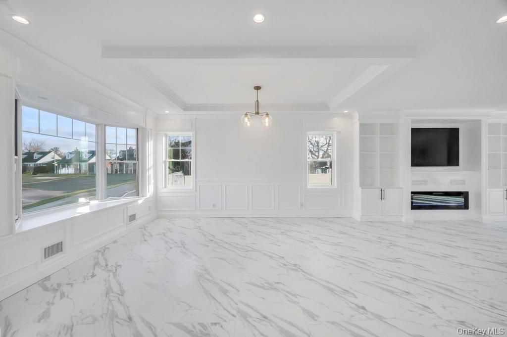 Empty room, Interior, Marble, Pendant Lights, Recessed Lighting