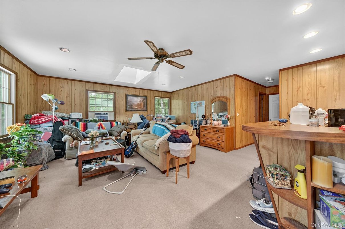 Interior, Living room, Recessed Lighting, Wooden Walls