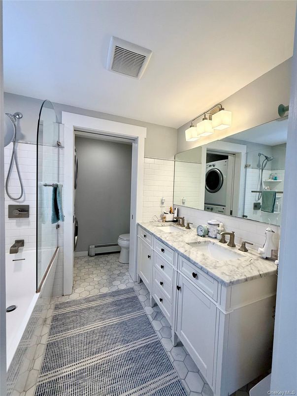 Bathroom, Dual Sink Vanities, Glass Shower, Interior
