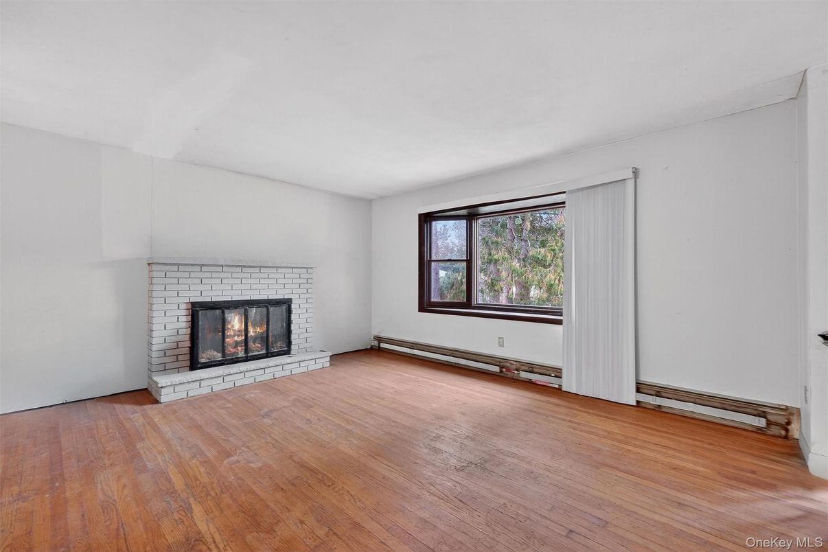 Empty room, Fireplace, Interior, Wood Texture Flooring