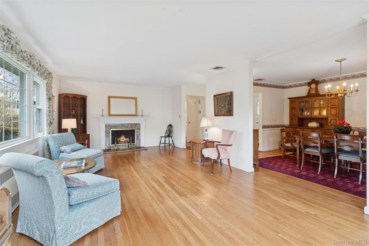 Chandelier, Dining room, Fireplace, Interior, Living room, Wood Texture Flooring
