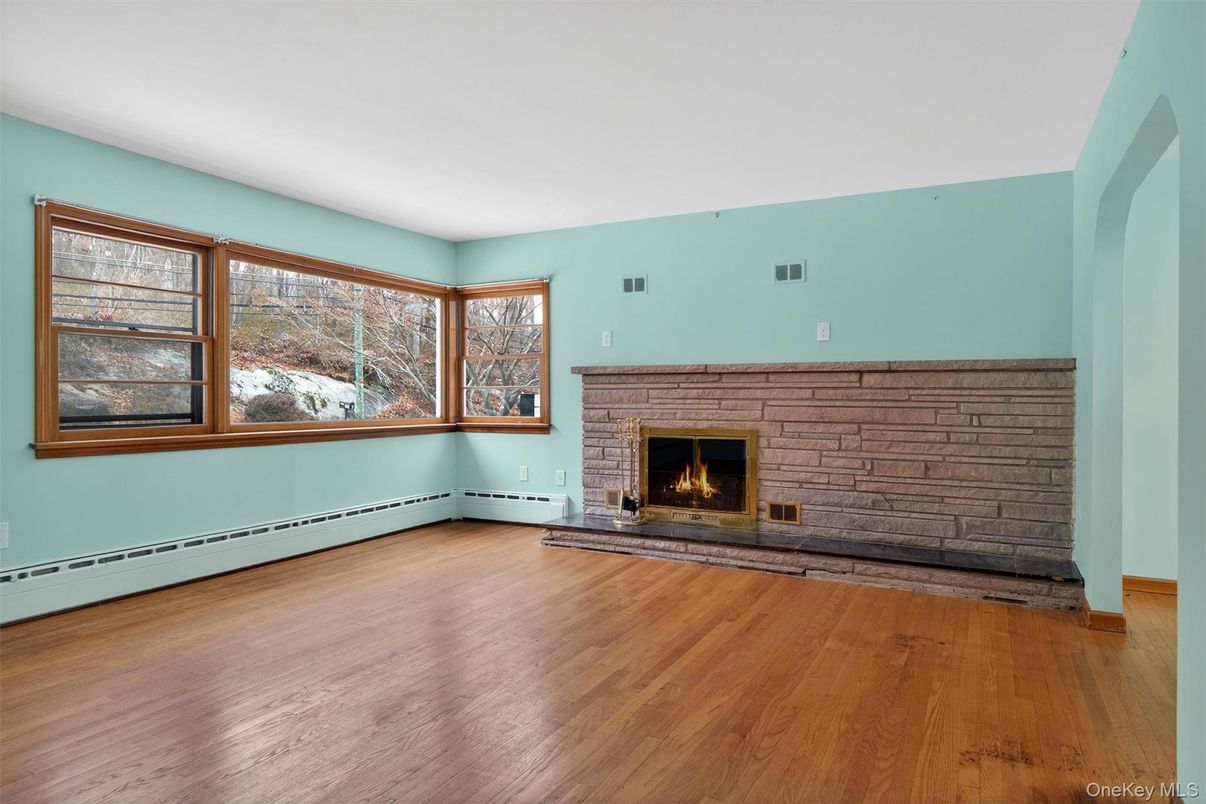 Empty room, Fireplace, Interior, Wood Texture Flooring