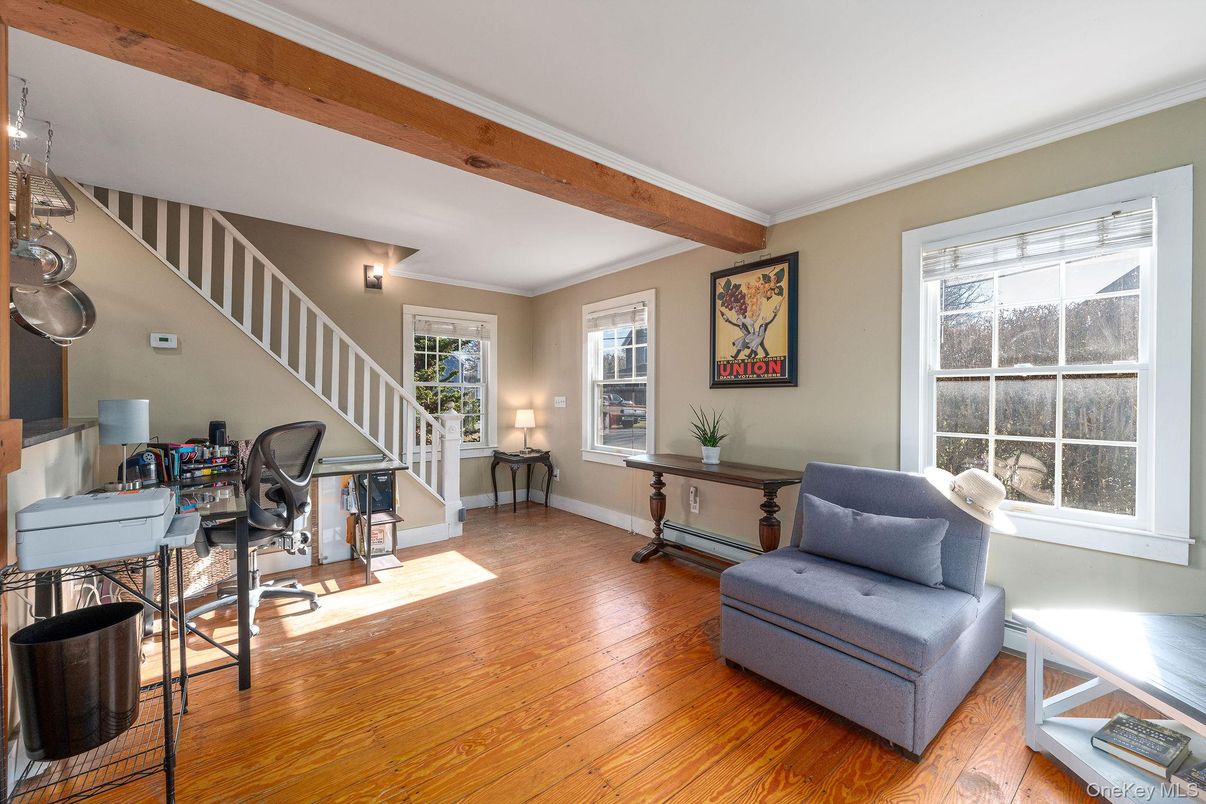 Home Office, Interior, Wooden Beams, Wood Texture Flooring