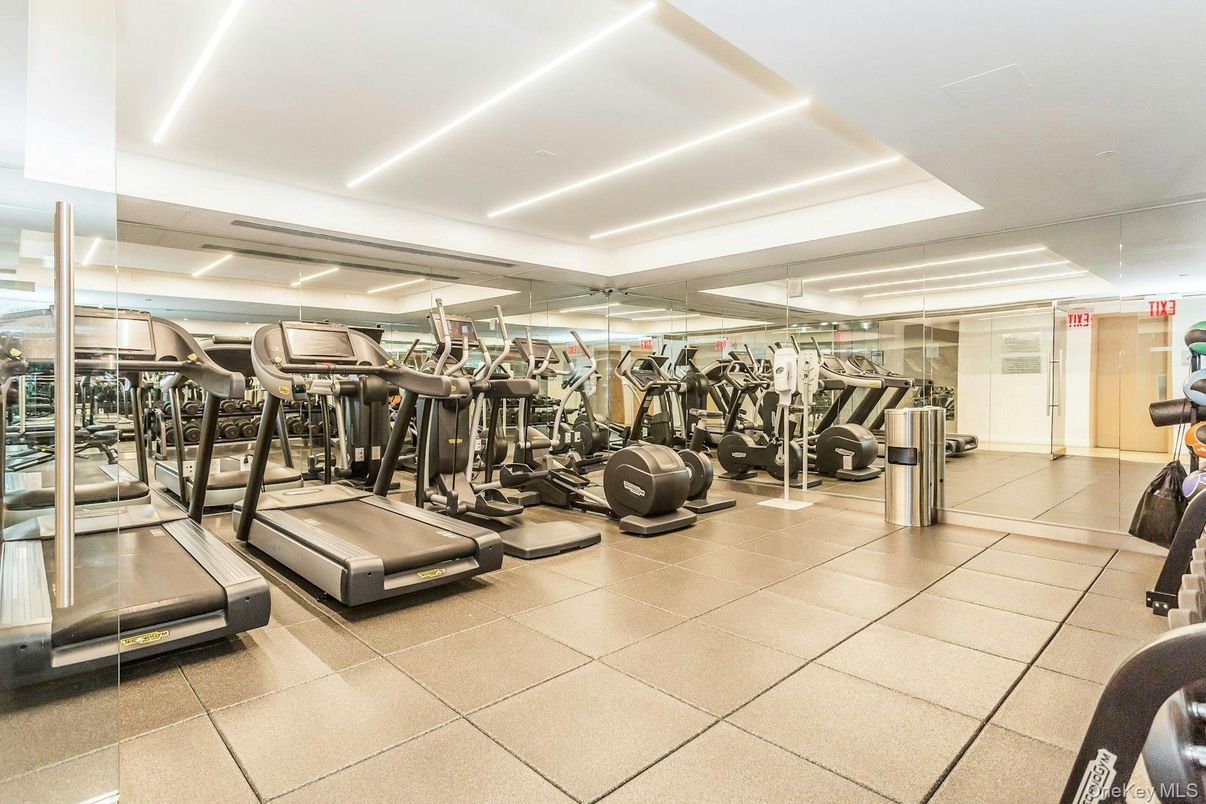 Fitness Equipment, Gym, Interior, Recessed Lighting