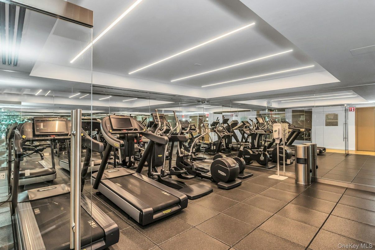 Fitness Equipment, Gym, Interior, Recessed Lighting