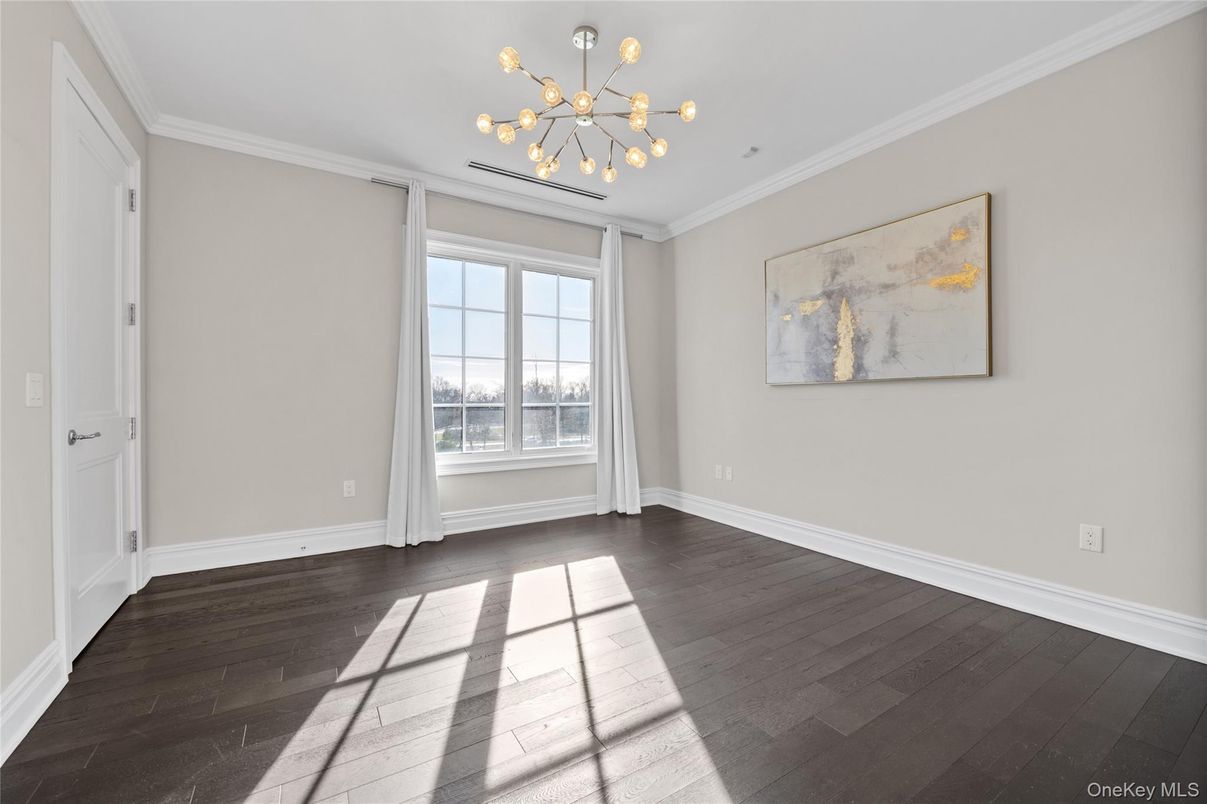 Empty room, Interior, Pendant Lights, Wood Texture Flooring