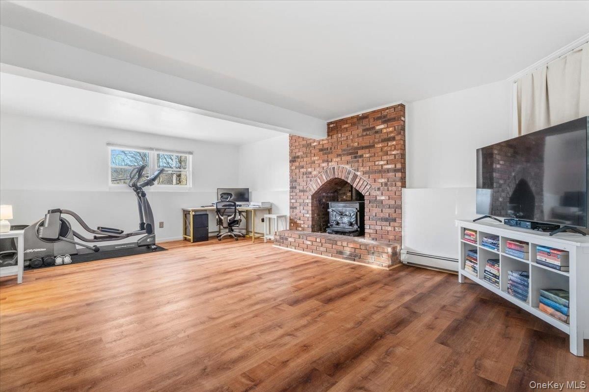 Fireplace, Interior, Stone Walls, Wood Texture Flooring