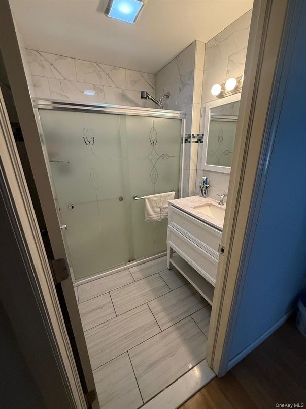 Bathroom, Glass Shower, Interior, Marble Walls