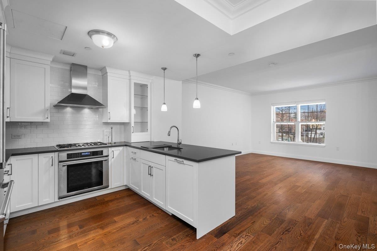 Interior, Kitchen, Pendant Lights, Stainless Steel Appliances, Wood Texture Flooring